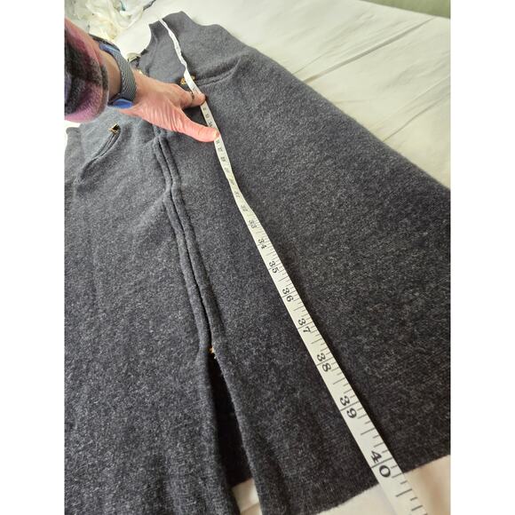 Nordstrom EUC sleeveless wool midi full zip vest dress Large charcoal dark grey - Picture 10 of 16